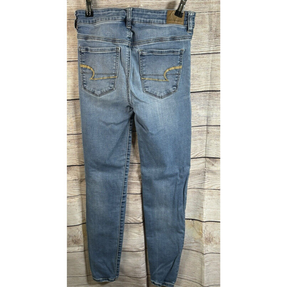 American Eagle Next Level Stretch Hi-Rise Jeggings Women's Size 4 Short Blue - Picture 3 of 12
